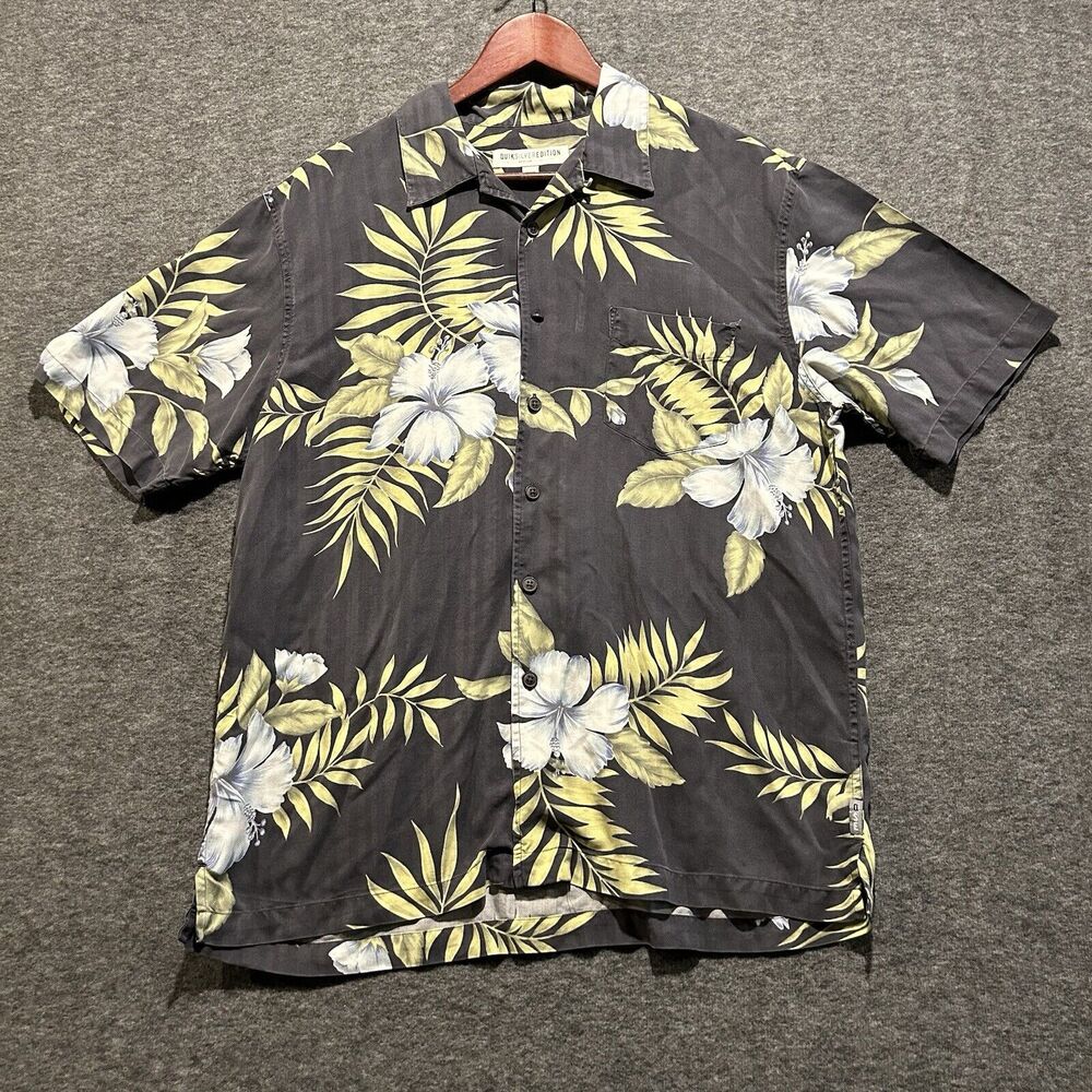 Quick Silver Edition Floral Hawaiian Short Sleeve‎ Shirt Size M Comfort Fit